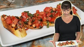 Authentic Italian Tomato and Basil BRUSCHETTA  The Perfect Appetizer [upl. by Ardnaeed]