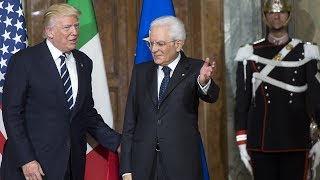 il Presidente Mattarella riceve il Presidente USA Trump [upl. by Daffodil236]