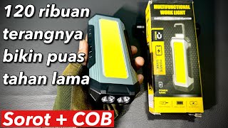 Work Light Multifungsi Sorot dan COB 100 ribuan terang banget dan awet [upl. by Ymrej]