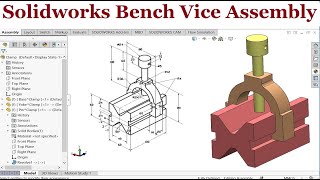 Solidworks assembly tutorials  Model Bench Vice Assembly Top down assembly approach [upl. by Jaymie608]