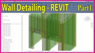 Wall Rebar Detailing in Revit  Shop Drawing in Revit  Part 1 [upl. by Eelamme715]