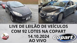 LIVE DE LEILÃO DE VEÍCULOS NA COPART DIA 14102024 [upl. by Nannek]