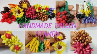 How to make Pollen DIY Flower stamen quick easy diy stamens 8 types of diy flower stamen [upl. by Bove]