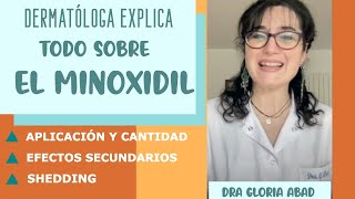 DERMATÓLOGA explica TODO sobre el MINOXIDIL Cómo y cuánto aplicar efectos secundarios shedding [upl. by Aubree]