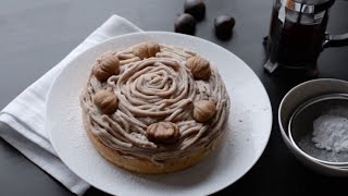 French Mont Blanc Chestnut Cream Cake [upl. by Aicenev]