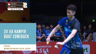 Berpasukan Asia 2020  Zii Jia tunduk kepada Ginting  Astro Arena [upl. by Aenea]