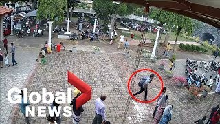 Sri Lanka attacks Police release footage images of suspected suicide bombers [upl. by Inafit450]