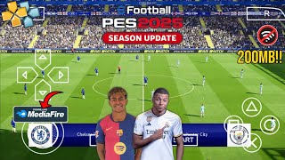 eFootball PES 2025 PPSSPP New Update Transfer amp Kits 202425 Real Face Camera PS4 Best Graphics [upl. by Winwaloe948]