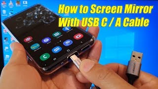 How to Screen Mirror With USB CA Cable on Galaxy S20  S20 Plus  S20 Ultra using Link to Windows [upl. by Schuh]