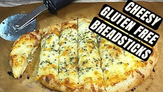 CHEESY GLUTEN FREE BREADSTICKS  Easy Cheesy Garlic Breadsticks [upl. by Lavina]