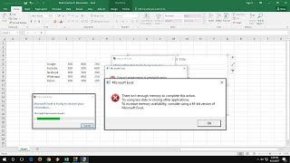 How to Fix There isn’t Enough Memory to Complete this Action in MS Excel 2016 [upl. by Errecart516]