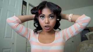 Remington compact hot rollers tutorial with short hair [upl. by Leribag599]