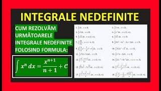 INTEGRALE NEDEFINITE CLASA A 12 A MATEMATICA EXERCITII REZOLVATE FORMULA EXPLICATA BACALAUREAT [upl. by Enilaf]