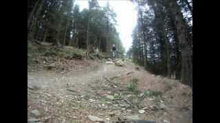 Mountain biking at Llandegla  The drop offs in the skills area [upl. by Denten885]