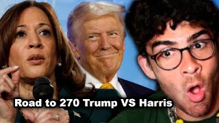 Road to 270 Trump VS Harris  Hasanabi reacts to harry enten [upl. by Eilahtan]