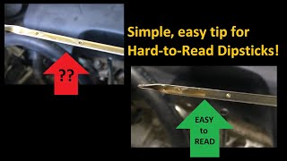 Dipstick hard to read Easy tip for hardtoread dipsticks Toyota 2GRFE dipstick shown [upl. by Maloney]