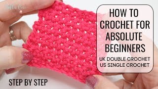 HOW TO CROCHET FOR ABSOLUTE BEGINNERS  UK DOUBLEUS SINGLE  EPISODE TWO  Bella Coco Crochet [upl. by Virnelli151]