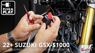 How to Install LED Flasher Relay on 2022 Suzuki GSXS1000 by TST Industries [upl. by Adias]