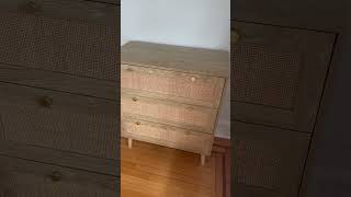 3 Drawer Dresser for Bedroom Rattan Dresser Modern Wood Chest of Drawers with Spacious Storage [upl. by Coco713]