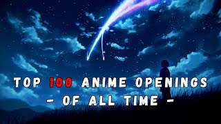 My Top 100 Anime Openings Of All Time October 2024 [upl. by Zampardi]