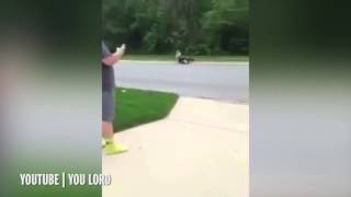 SHOCKING MOMENT Teenage boy knocks girl off bike with basketball [upl. by Nuhsed]