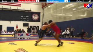 2012 Kiki Cup 120 Dharmender Dalal IND INTL vs Rulon Gardner USA 3 [upl. by Otreblon]