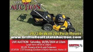 2023 DeWalt Battery Powered Self Propelled Push Mower 10052024 Christensen Auction [upl. by Wester133]