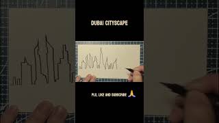 Dubai cityscape one line drawing onelineart art easydrawing dubai cityscape uaeink [upl. by Anoek]