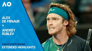 Alex de Minaur v Andrey Rublev Extended Highlights  Australian Open 2024 Fourth Round [upl. by Kilam]