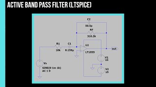 Active Band Pass Filter LTspice [upl. by Ledoux]