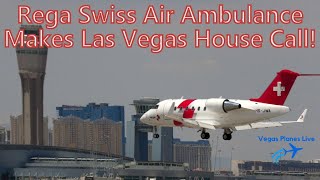 SOS Gorgeous Challenger 650 Rega Swiss Air Ambulance Makes Vegas House Call lasvegas aviation [upl. by Herrah863]