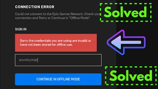 Fix Sorry the credentials you are using are invalid epic games launcher  Login Problem Fixed [upl. by Kurr179]