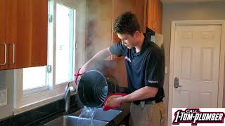 How To Clean A Kitchen Sink Drain With Boiling Water amp Dish Soap [upl. by Odranreb]