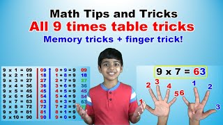 9 Times Multiplication Table All Memory and Finger Tricks  Easy and fastest way [upl. by Mckenna263]