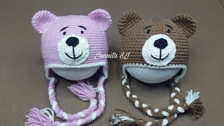 GORRO DE OSO TEJIDO PASO A PASO GORRO PARA NIÑOS A CROCHET PASO A PASO [upl. by Aitsirhc]