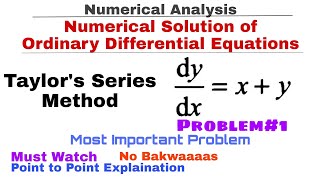 3 Taylors Series Method  Problem1  Numerical Solution of Ordinary Differential Equation [upl. by Haroved397]