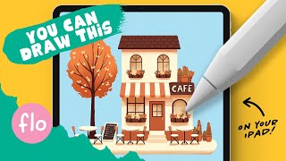 Anyone Can Draw This Cozy Cafe in PROCREATE [upl. by Henebry]