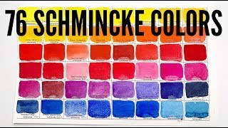 Swatching 76 Schmincke Watercolor Colors [upl. by Allenaj]