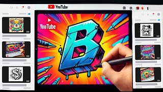 How to Draw Graffiti Letter B for Beginners Step by Step [upl. by Sikram]