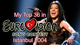 Eurovision 2004  My Top 36 with comments [upl. by Llereg]