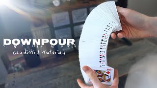 The ONEHANDED Waterfall DOWNPOUR  Beginner Cardistry Tutorial [upl. by Kramnhoj]