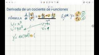 Derivada de un cociente de funciones [upl. by Gilbert]