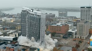 5th amp Main St  Evansville tower implosion [upl. by Sholes971]