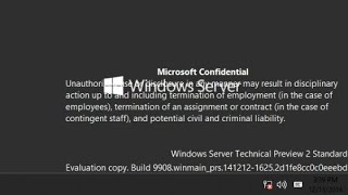 Windows Server 2016 Build 9908 installation and Demonstration [upl. by Gudrun]