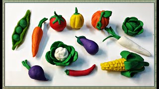 How to make realistic vegetables with Playdough  Modelling Clay  DIY Clay Vegetables Making ideas [upl. by Llig]