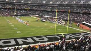 Oakland School for the Artssing National Anthem at Raiders Game 100310 [upl. by Knowlton]