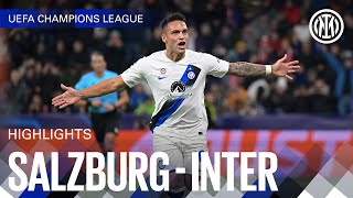 SALZBURG 01 INTER  HIGHLIGHTS  UEFA CHAMPIONS LEAGUE 2324 ⚽⚫🔵 [upl. by Bazluke65]