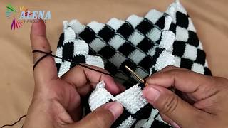 CROCHETTUTORIAL MERAJUT TAS MOTIF ENTRELACPART 2 [upl. by Alahsal]