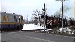 Near Fatal Head on Via Train CP Freight Smithfalls 2 [upl. by Panther679]