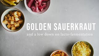 GOLDEN SAUERKRAUT RECIPE LACTOFERMENTING PART 13  Good Eatings [upl. by Lanae594]